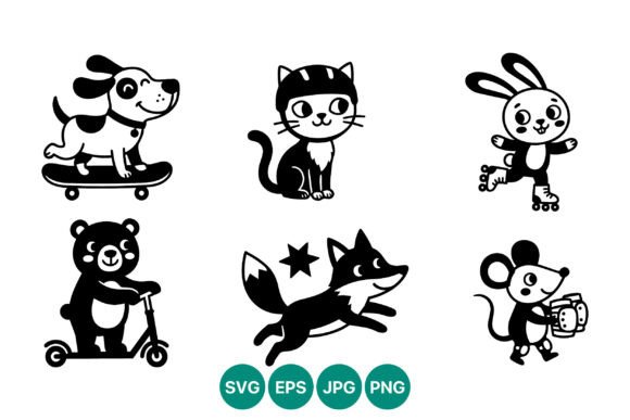 Black White Animal Vector Fun Cartoon Review