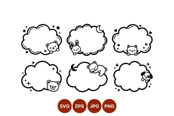 Cute Animal Cloud Frame Vector Art Review