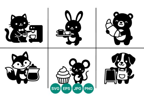 Cute Animal Coffee Baking Cafe Vector Review