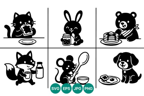 Cute Black and White Cartoon Animals Review