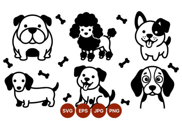 Cute Cartoon Dogs Vector Set Review