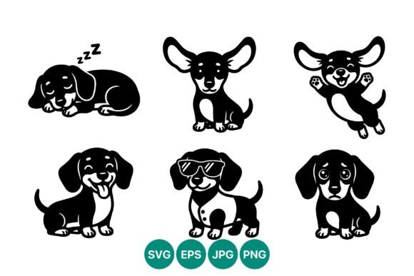 Dachshund Puppy Cartoon Vector Art Review