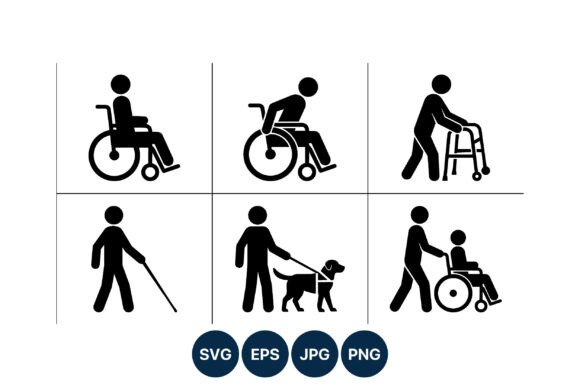 Disability Silhouette Icons Set Review