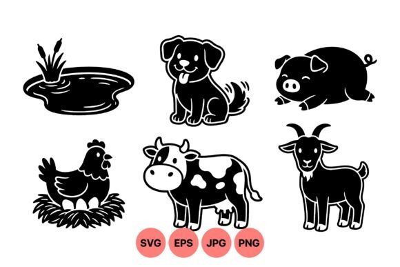 Farm Animal Silhouette Clipart Review