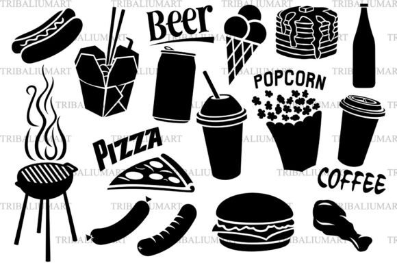 Fast Food Icons Set Review for Embroidery Projects