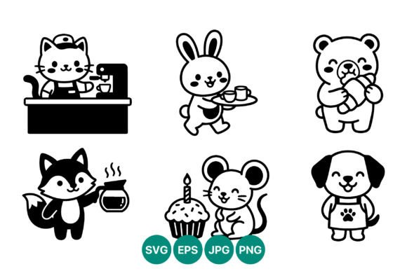 Kawaii Black and White Animals Vector Review