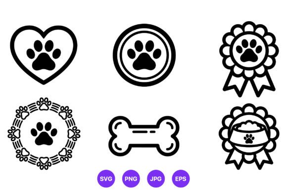 Paw Print Heart Bone Ribbon Vector Review