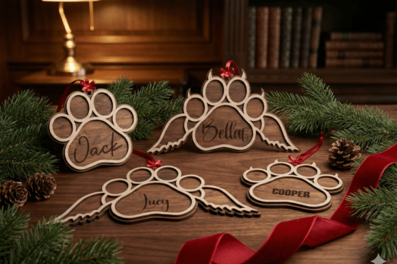 Personalized Pet Paw Christmas Ornament