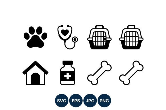 Pet Care Icons Black White Vector Review