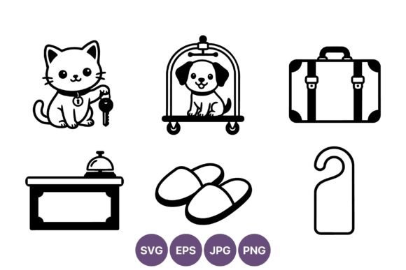 Pet Key and Luggage Vector Icons Review