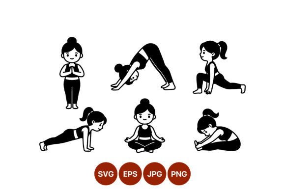 Yoga Woman Black and White Vector Art Review